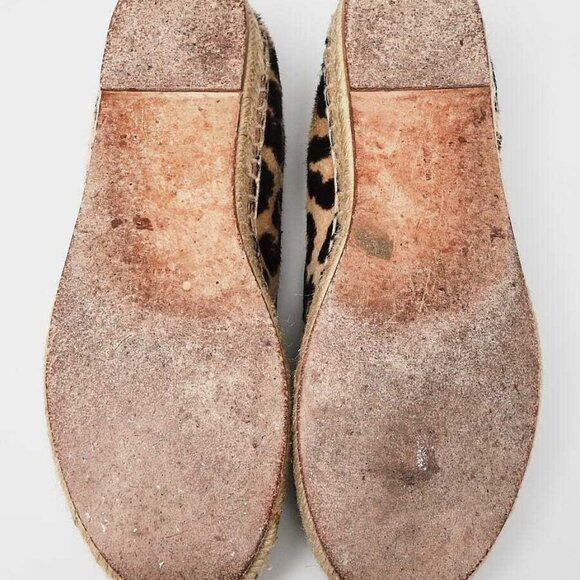 Celine Leopard Print Pony Hair Espadrille Flats Size 5.5/36 - Picture 3 of 5